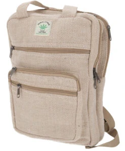 Ethno Hanf Rucksack, Laptoptasche - Natur - 35x25x15 Cm
