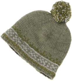 Bommelmütze Aus Nepal, Mütze Aus Schurwolle, Wintermütze - Olivgrün -Modebekleidungsgeschäft 52409 3 th 202340559x1wolle chandra kala 33