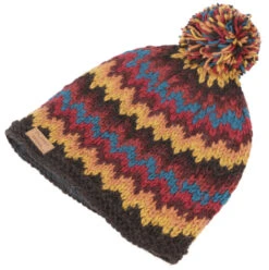 Bommelmütze Aus Nepal, Mütze Aus Schurwolle, Wintermütze - Braun/rost/kurkuma -Modebekleidungsgeschäft 52421 11 2133 1359the planet 2022 90