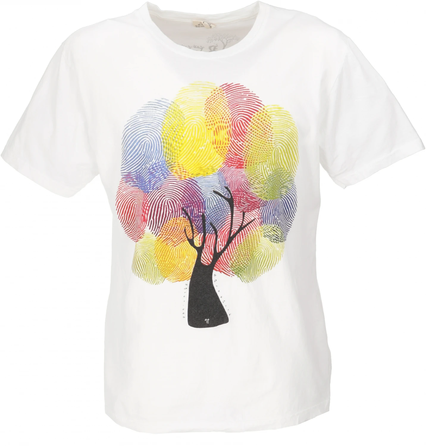 Retro T-Shirt, Tree Save Earth T-Shirt - Finger Print/weiß 3 Retro T-Shirt, Tree Save Earth T-Shirt - Finger Print/weiß