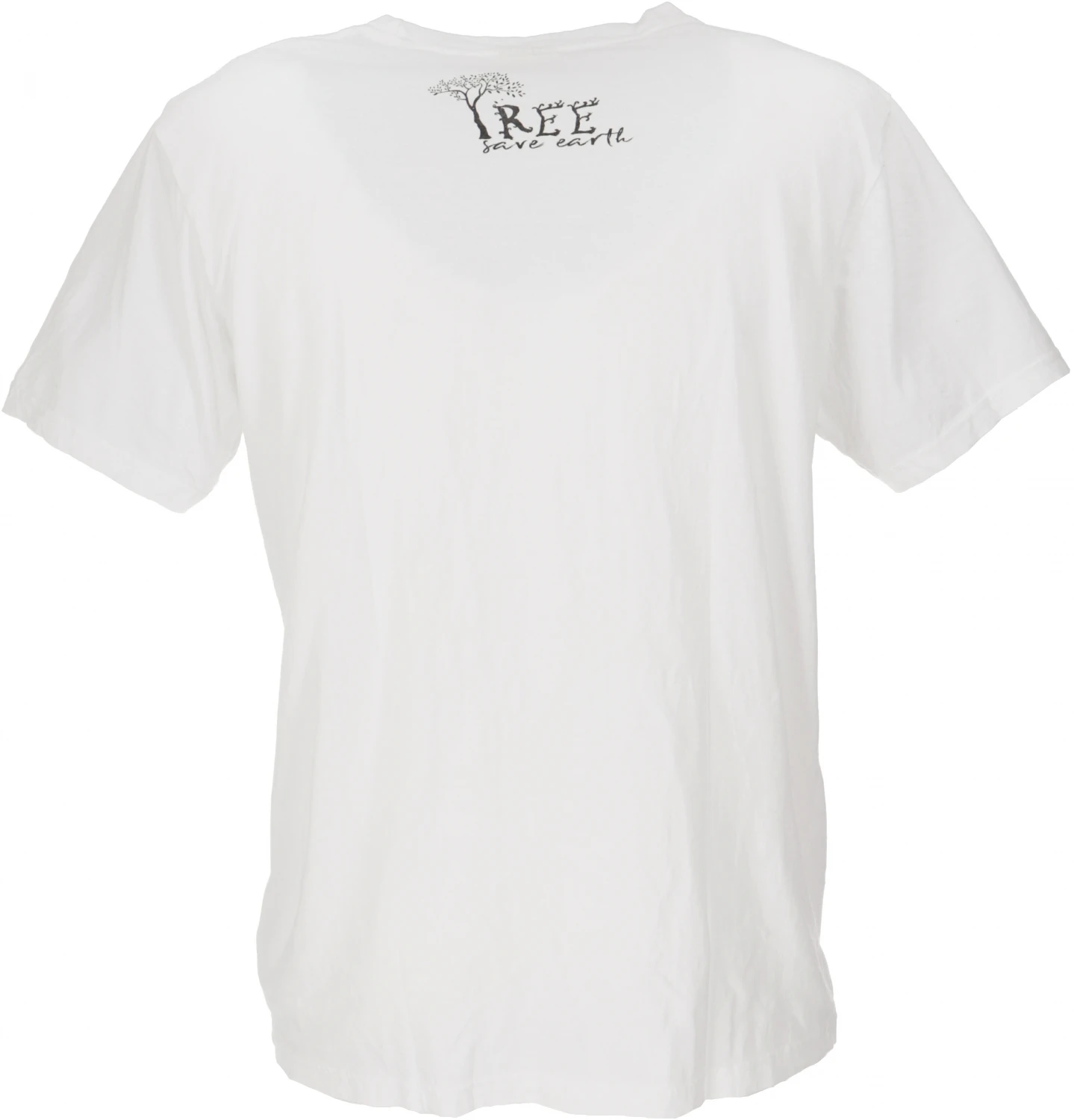 Retro T-Shirt, Tree Save Earth T-Shirt - Finger Print/weiß 4 Retro T-Shirt, Tree Save Earth T-Shirt - Finger Print/weiß – Bild 2