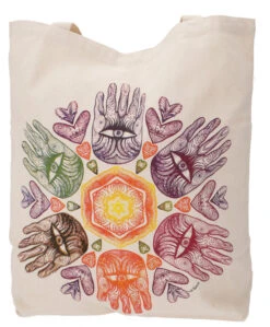 No Time Shopper Tasche, Stabile Einkaufstasche, Strandtasche, Yogatasche - Hamsa Hand - 48x45x13 Cm