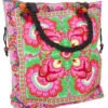 Große Schultertasche, Hippie Shopper Tasche Chiang Mai, Bestickter Beutel - Grün/pink/blau - 42x42x10 Cm -Modebekleidungsgeschäft 52718 11 2133 1359taschen thailand 2023 145