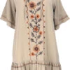 Bestickte Hippie Tunika, Boho Strandkleid, Minikleid - Beige 2 Bestickte Hippie Tunika, Boho Strandkleid, Minikleid - Beige -Modebekleidungsgeschäft 52744 123bekleidung bali 2023 17