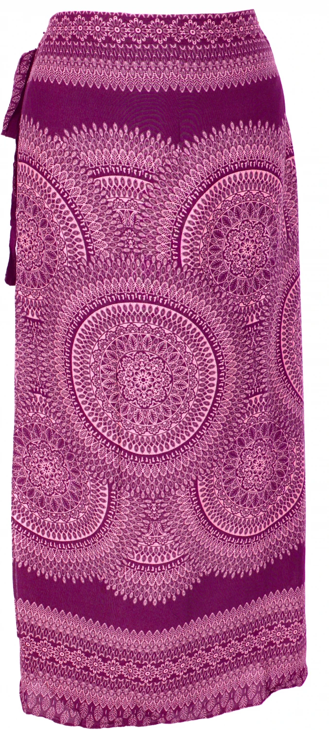 Langer Wickelrock, Strandrock, Sommerrock - Weinrot 4 Langer Wickelrock, Strandrock, Sommerrock - Weinrot – Bild 2