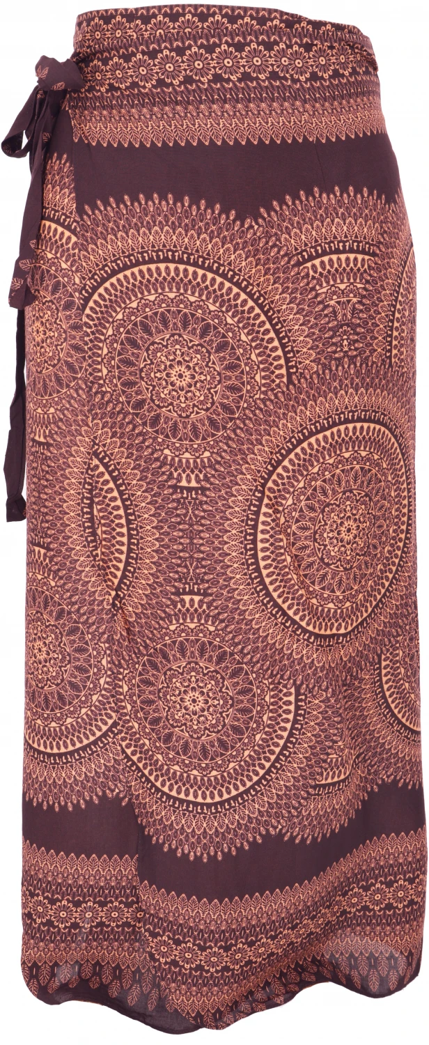 Langer Wickelrock, Strandrock, Sommerrock - Braun 3 Langer Wickelrock, Strandrock, Sommerrock - Braun