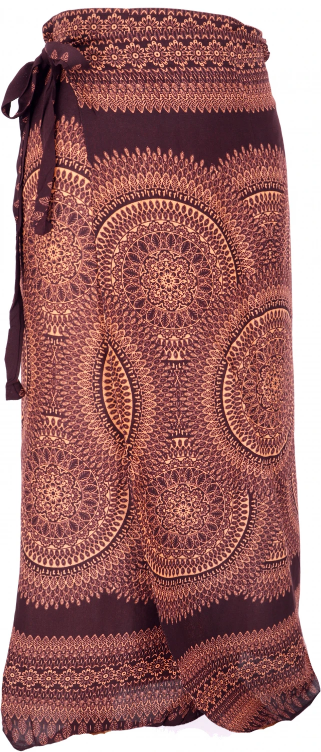 Langer Wickelrock, Strandrock, Sommerrock - Braun 4 Langer Wickelrock, Strandrock, Sommerrock - Braun – Bild 2