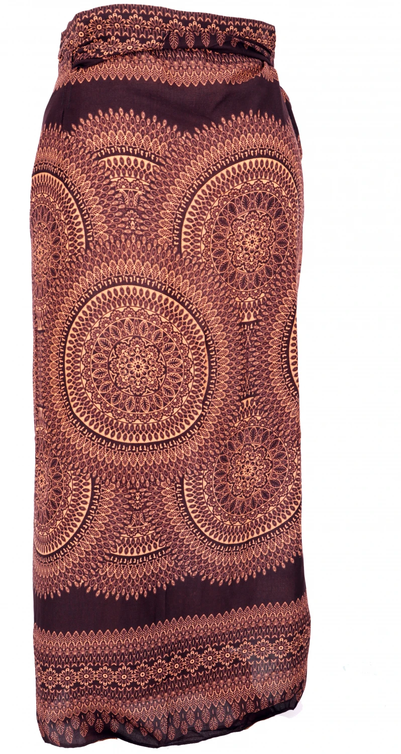 Langer Wickelrock, Strandrock, Sommerrock - Braun 5 Langer Wickelrock, Strandrock, Sommerrock - Braun – Bild 3