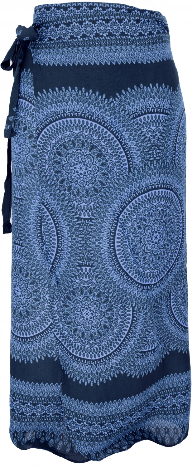 Langer Wickelrock, Strandrock, Sommerrock - Dunkelblau 3 Langer Wickelrock, Strandrock, Sommerrock - Dunkelblau