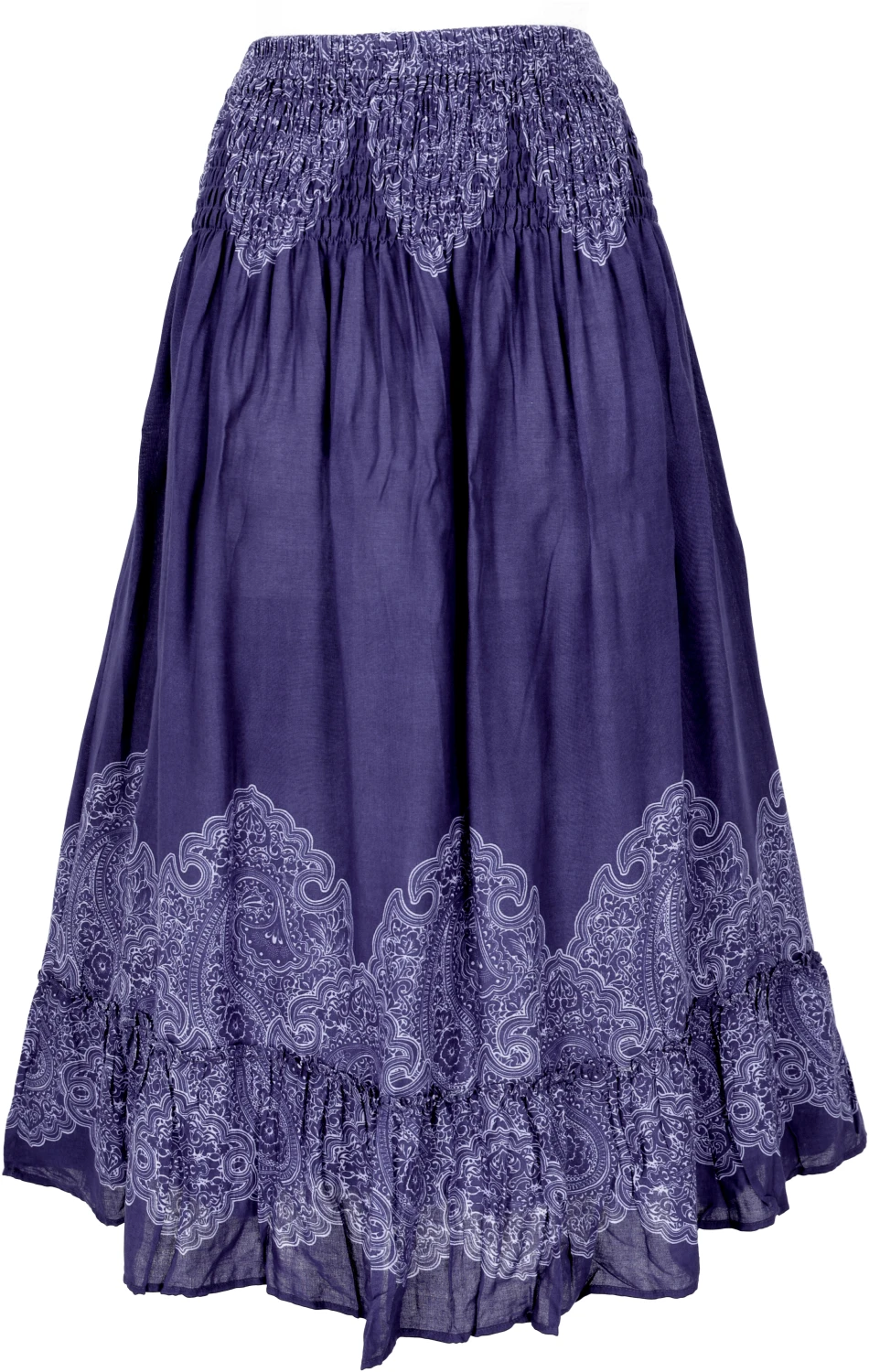 Boho Stufenrock, Strandrock, 3/4 Sommerrock - Blau 3 Boho Stufenrock, Strandrock, 3/4 Sommerrock - Blau