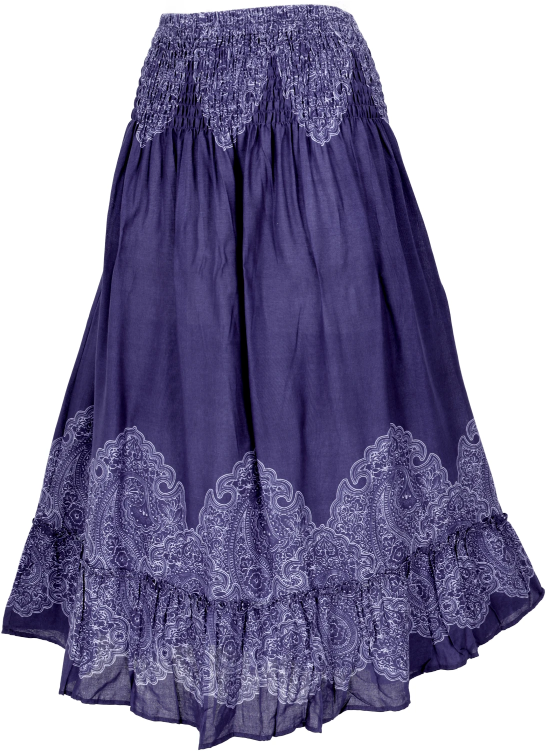 Boho Stufenrock, Strandrock, 3/4 Sommerrock - Blau 4 Boho Stufenrock, Strandrock, 3/4 Sommerrock - Blau – Bild 2