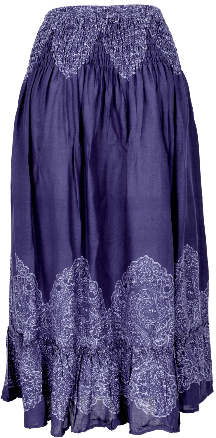 Boho Stufenrock, Strandrock, 3/4 Sommerrock - Blau 5 Boho Stufenrock, Strandrock, 3/4 Sommerrock - Blau – Bild 3