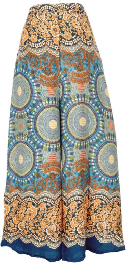 Palazzohose, Langer Boho Hosenrock, Wickelhose, Sommerhose - Orarange/petrol -Modebekleidungsgeschäft 52837 me shop 2023 2 2097
