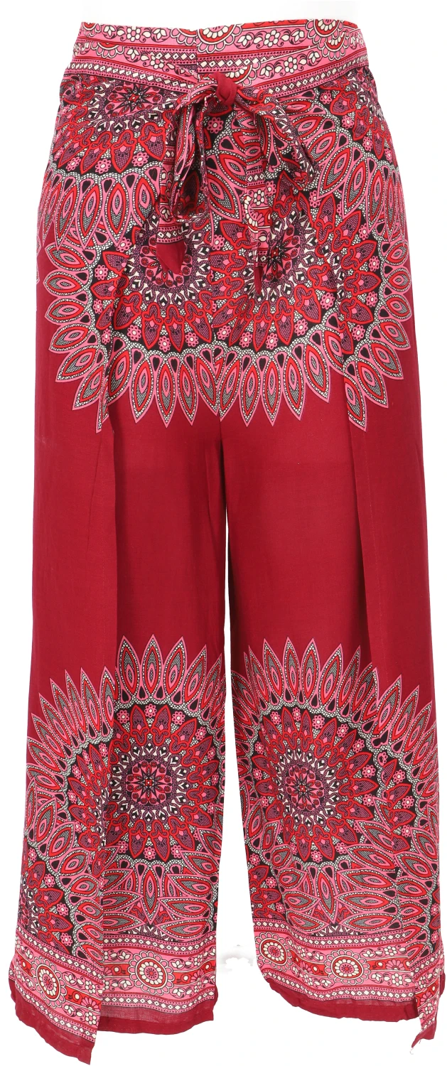 Palazzohose, Langer Boho Hosenrock, Wickelhose, Sommerhose - Weinrot 4 Palazzohose, Langer Boho Hosenrock, Wickelhose, Sommerhose - Weinrot – Bild 2