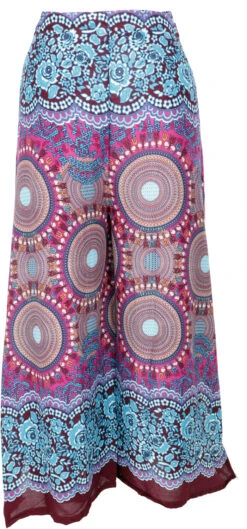 Palazzohose, Langer Boho Hosenrock, Wickelhose, Sommerhose - Blau/pink -Modebekleidungsgeschäft 52842 me shop 2023 2 45