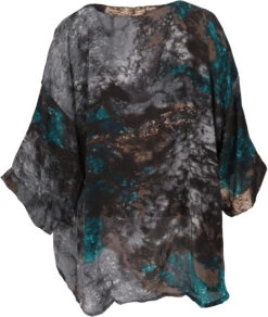 Kurzer Kimono, Boho Kimono, Offener Kimono - Blau/schwarz -Modebekleidungsgeschäft 52986 12356 0606kashi 2023 48