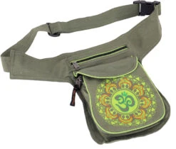 Stoff Sidebag &amp; Gürteltasche Aum Mandala, Goa Gürteltasche, Bauchtasche - Grün - 25x17x4 Cm -Modebekleidungsgeschäft 53016 12356 0606tilo taschen 97