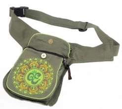 Stoff Sidebag &amp; Gürteltasche Aum Mandala, Goa Gürteltasche, Bauchtasche - Grün - 25x17x4 Cm -Modebekleidungsgeschäft 53016 12356 0606tilo taschen 98