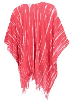 Batik Kaftan, Ibiza-Style Tunika, Boho Blusenkleid Mit Fransen, Damen Maxibluse - Himbeerrot -Modebekleidungsgeschäft 53032 batik thai 2023 143