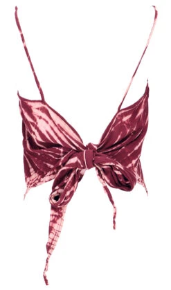 Rückenfreies Sommertop, Batiktop,Batik Wickeltop - Weinrot -Modebekleidungsgeschäft 53036 batik thai 2023 120