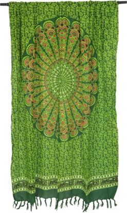 Bali Sarong, Wandtuch, Wickelrock, Mandala Pareo - Grün - 160x115 Cm -Modebekleidungsgeschäft 53054 sarongs 2023 118