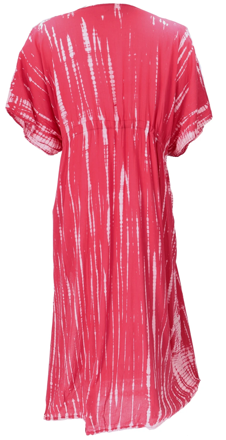 Langer Plus Size Batik Kaftan, Strandkleid, Maxikleid Für Starke Frauen - Himbeerrot 4 Langer Plus Size Batik Kaftan, Strandkleid, Maxikleid Für Starke Frauen - Himbeerrot – Bild 2