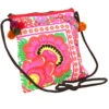 Schultertasche, Hippie Tasche Chiang Mai, Bestickter Beutel - Weiß/pink - 22x20 Cm -Modebekleidungsgeschäft 53073 123taschen thailand 2023 160