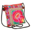 Schultertasche, Hippie Tasche Chiang Mai, Bestickter Beutel - Grün/pink - 22x20 Cm -Modebekleidungsgeschäft 53074 123taschen thailand 2023 159