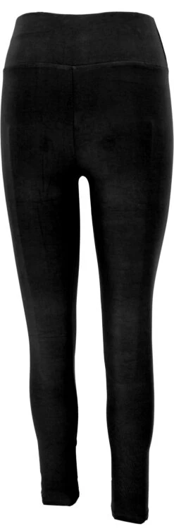 Farbige Damen Leggings, Stretch Sporthose Für Frauen, Yogahose Mit Breitem Bund - Schwarz