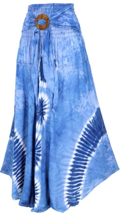 Boho Sommerrock, Maxirock Hippie Chic, Wandelbares Sommerkleid, Strandkleid - Blau