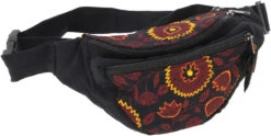 Ethno Sidebag, Bestickte Boho Nepal Gürteltasche - Schwarz - 13x20x4 Cm -Modebekleidungsgeschäft 53192 123taschen nepal 2023 22