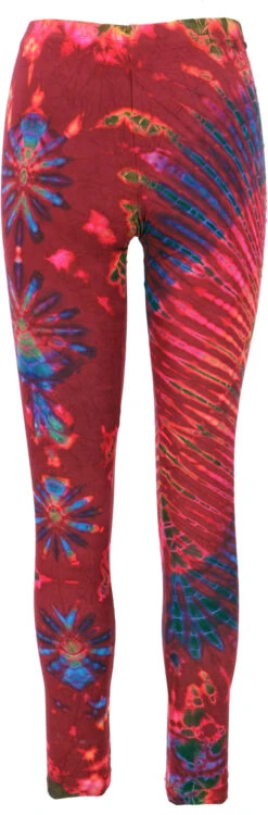 Unikat Batik Damen Leggings, Stretch Hose Für Frauen, Yogahose - Rot/bunt -Modebekleidungsgeschäft 53237 123batik tahailand 2023 86