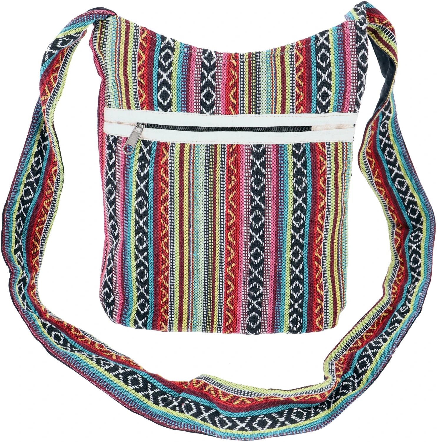 Kleiner Schulterbeutel, Boho Schultertasche, Tasche Im Ethnostyle - Rosa/bunt - 25x20 Cm 3 Kleiner Schulterbeutel, Boho Schultertasche, Tasche Im Ethnostyle - Rosa/bunt - 25x20 Cm