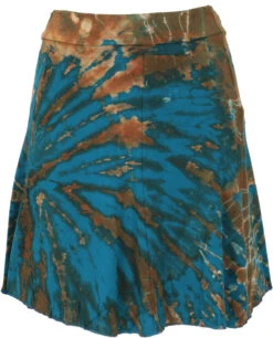 Batik Hippie Minirock, Boho Sommerrock - Blau