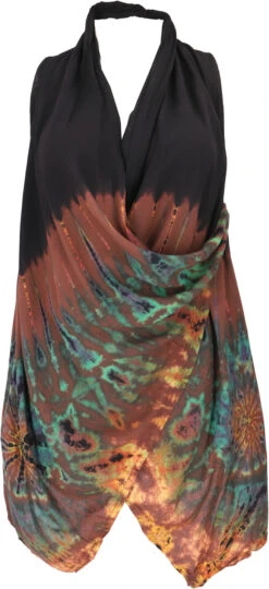 Unikat Batik Cardigan, Boho Westen Tunika, Boho Sommertunika, Maxitunika - Schwarz Braun -Modebekleidungsgeschäft 53308 12356batik tahailand 2023 219