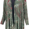 Offener Batik Cardgan, Boho Batikjacke - Grün -Modebekleidungsgeschäft 53310 12356batik tahailand 2023 206