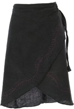 Psytrance Goa Pixi Minirock, Bedruckter Ethno Wickelrock - Schwarz