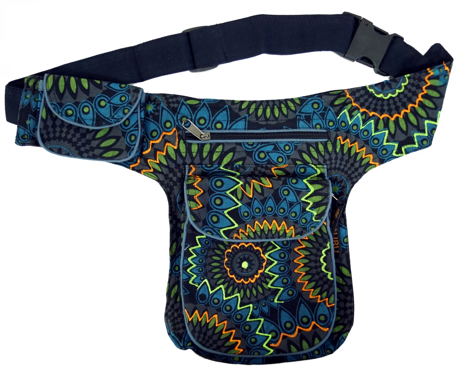 Stoff Sidebag & Gürteltasche, Goa Gürteltasche - Schwarz - 27x20 Cm 4 Stoff Sidebag & Gürteltasche, Goa Gürteltasche - Schwarz - 27x20 Cm – Bild 2