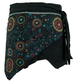 Minirock Boho Chic, Wickelrock, Damen Rock, Cacheur - Schwarz/grau -Modebekleidungsgeschäft 6 18dsc04032