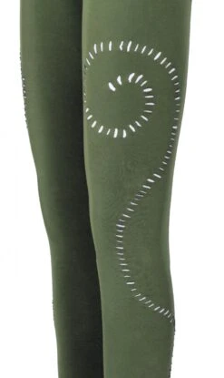 Psytrance Goa Damen Leggings, Yoga Leggings - Olivgrün -Modebekleidungsgeschäft 6119387f897d7976f128f016603cc203
