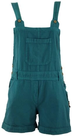 Goa Shorts, Kurze Latzhose, Boho Latzhose - Petrol