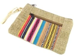 Ethno Hanf Kosmetiktasche - Rosa - 15x21 Cm