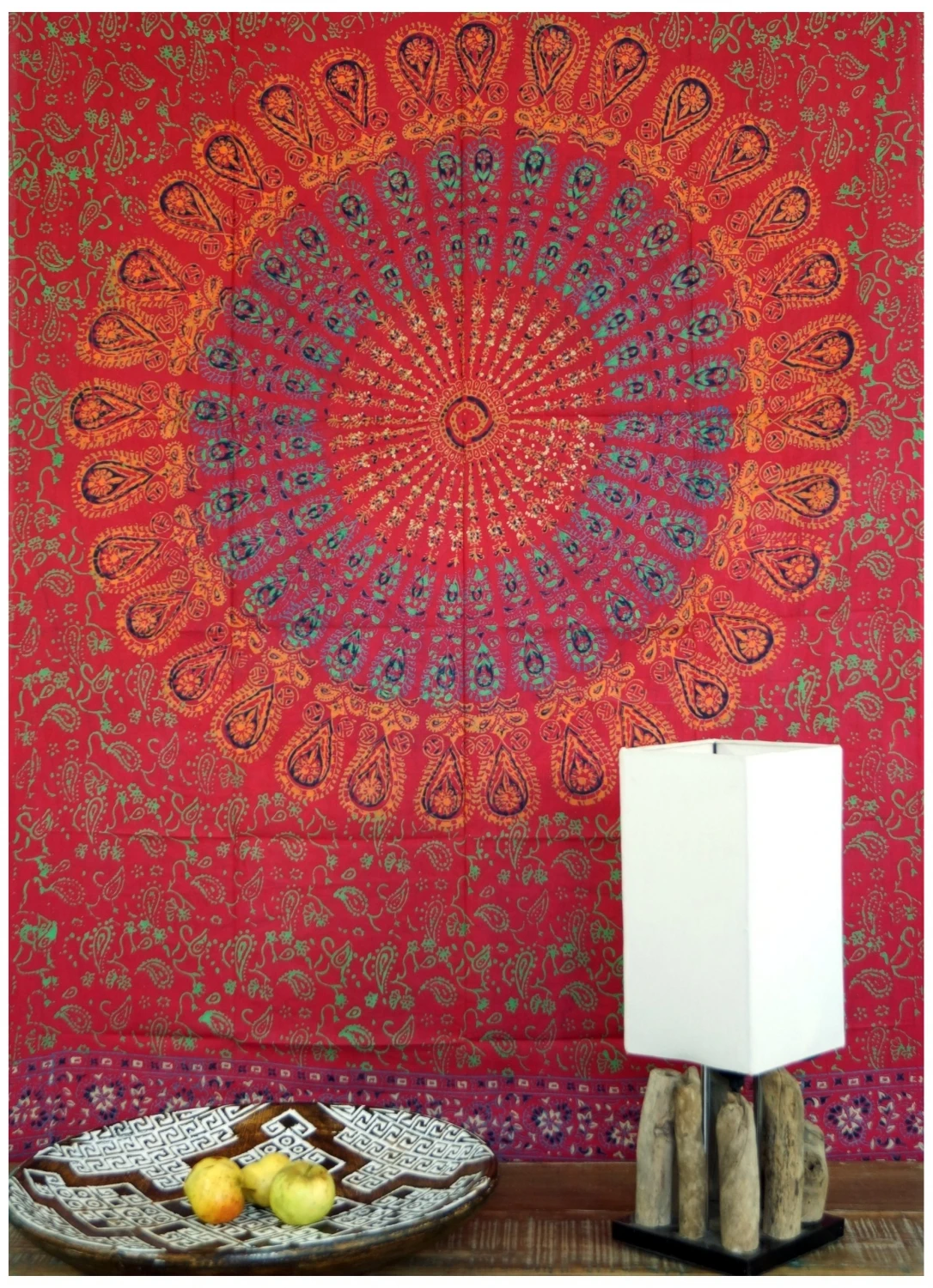 Leichter Mandala Pareo, Sarong, Handbedrucktes Baumwolltuch, Wandbehang - Modell 10 - 160x100 Cm 4 Leichter Mandala Pareo, Sarong, Handbedrucktes Baumwolltuch, Wandbehang - Modell 10 - 160x100 Cm – Bild 2