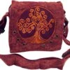 Ethno Schultertasche, Nepaltsche Stonewash `Tree Of Life` - Rostrot - 15x20x6 Cm -Modebekleidungsgeschäft 9 18dsc06735