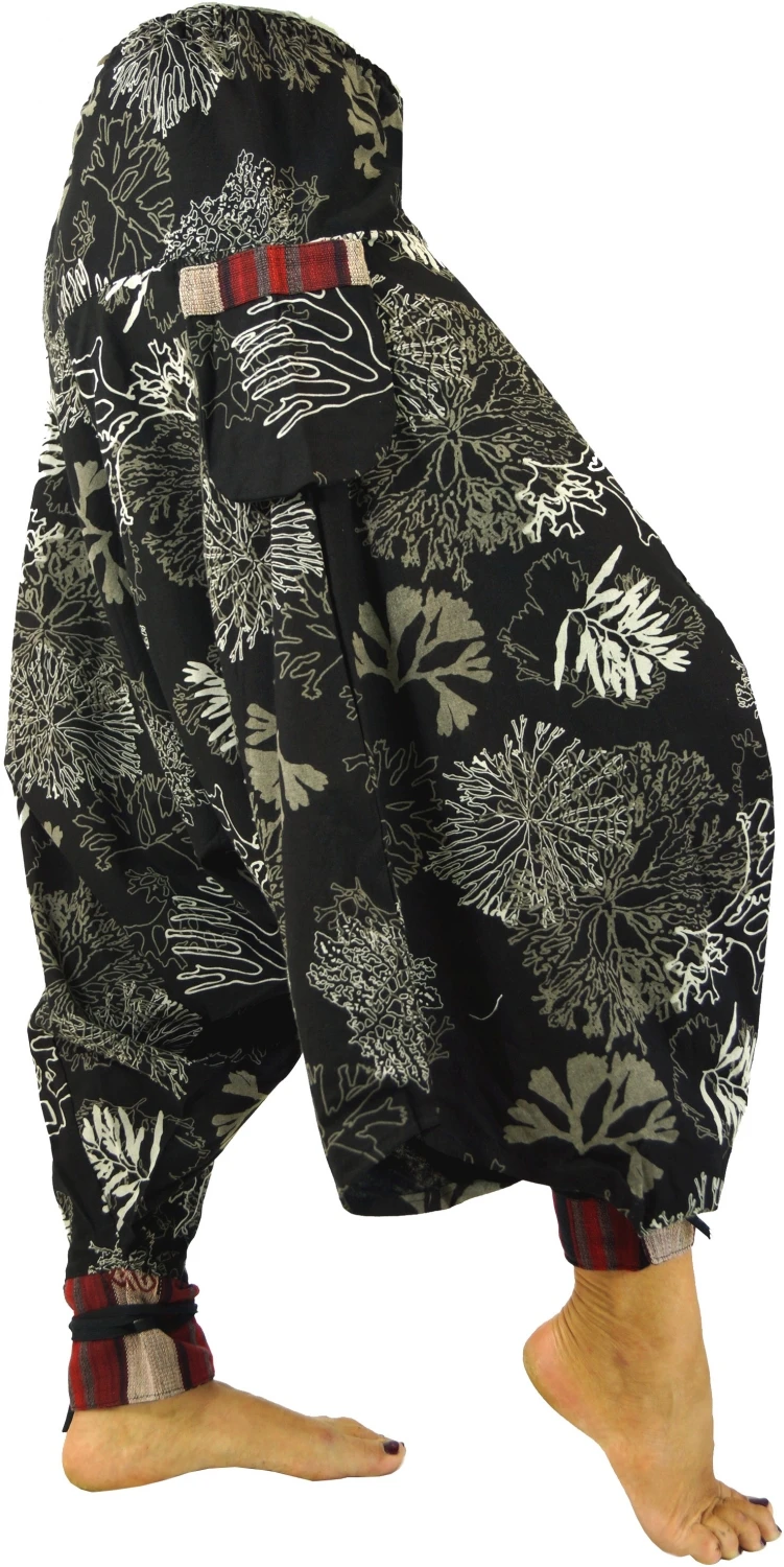 Aladinhose, Pluderhose, Pumphose - Koralle Schwarz 4 Aladinhose, Pluderhose, Pumphose - Koralle Schwarz – Bild 2