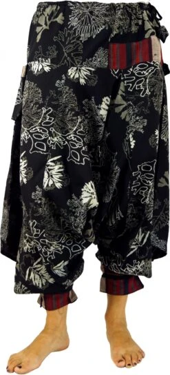 Aladinhose, Pluderhose, Pumphose - Koralle Schwarz