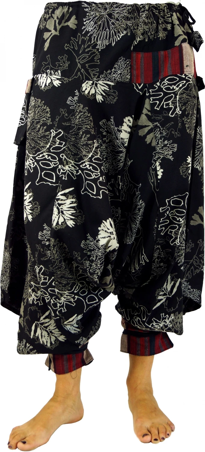 Aladinhose, Pluderhose, Pumphose - Koralle Schwarz 3 Aladinhose, Pluderhose, Pumphose - Koralle Schwarz