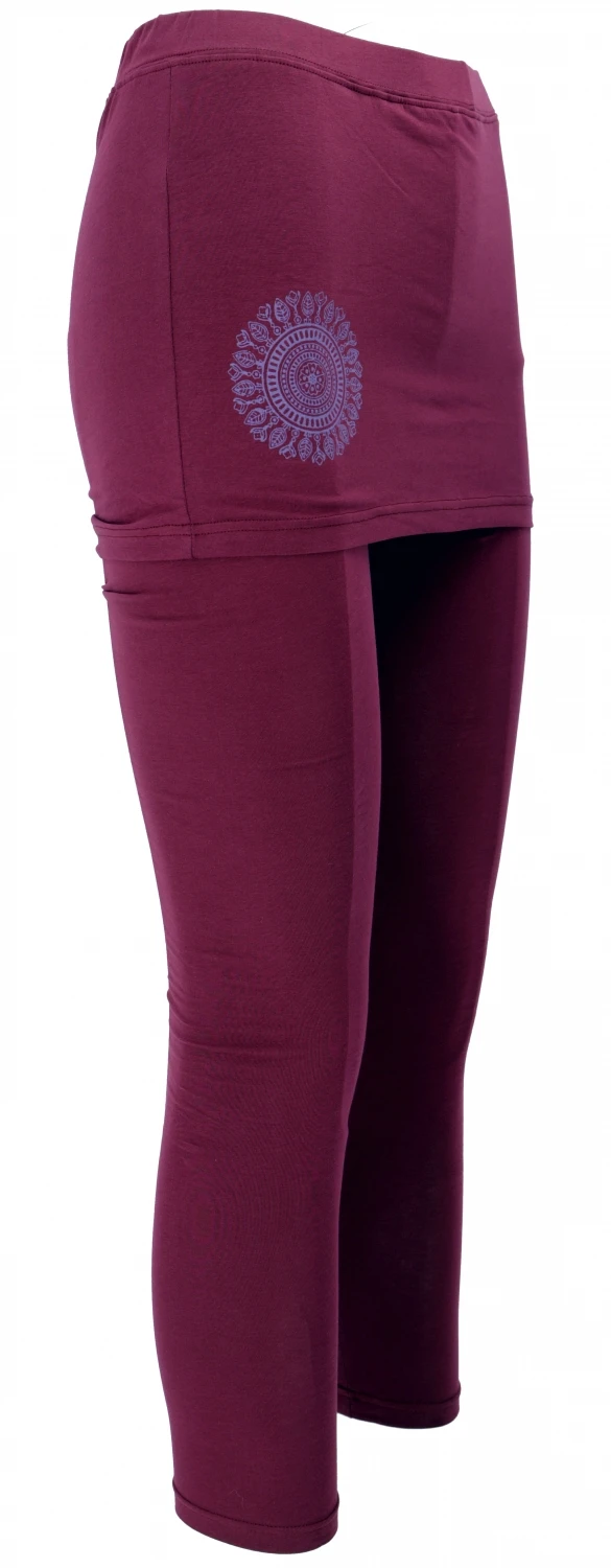 Yoga-Hose, Leggings Mit Minirock Bio BW Yogi - Bordeaux 5 Yoga-Hose, Leggings Mit Minirock Bio BW Yogi - Bordeaux – Bild 3