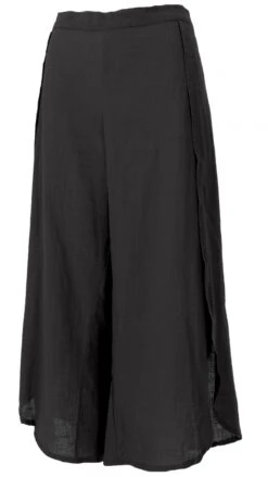 Palazzohose, Boho Hosenrock, Offene Sommerhose - Schwarz