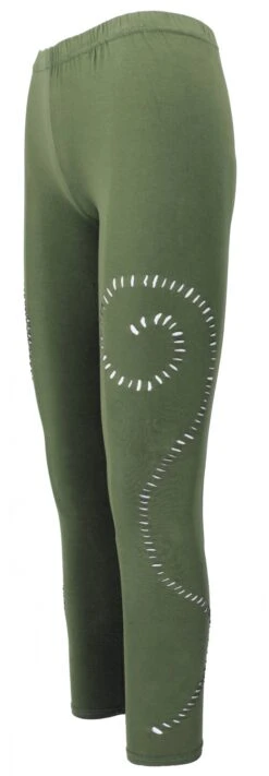 Psytrance Goa Damen Leggings, Yoga Leggings - Olivgrün -Modebekleidungsgeschäft F 28 01indien mix 35